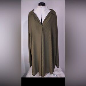 2X LTS Size 22 - 24 Green Blouse Boutique Lightweight 26” pit-pit flowing C4227